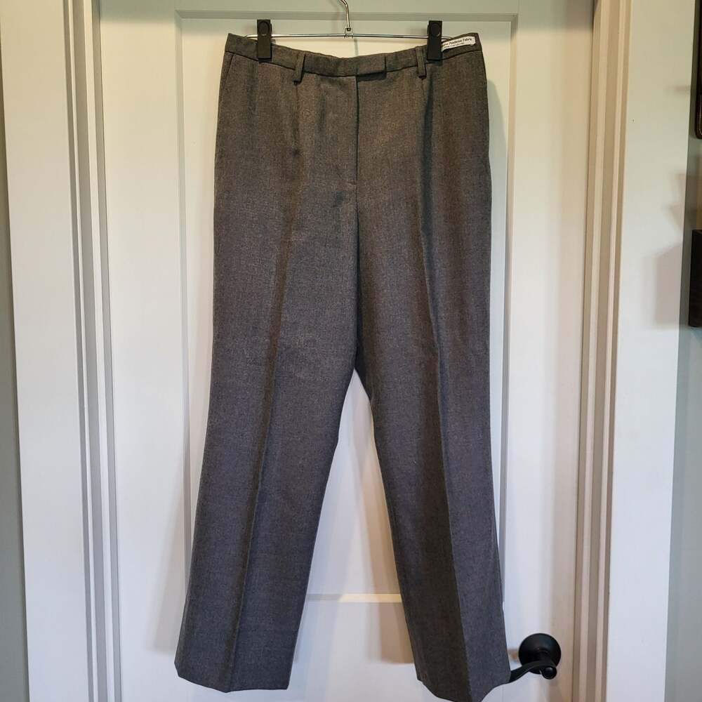 Wide leg Wool vintage Pendleton Petite 100% Virgin Wool Gray Flat Front Trousers